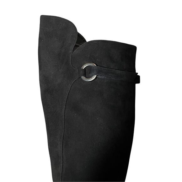 Pura Lopez Over Knee Suede Boots Kitten Heels - Picture 3 of 14